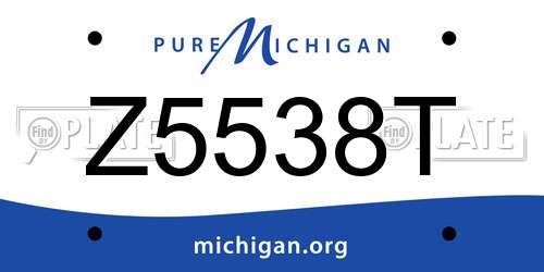 Z5538T Michigan License Plate