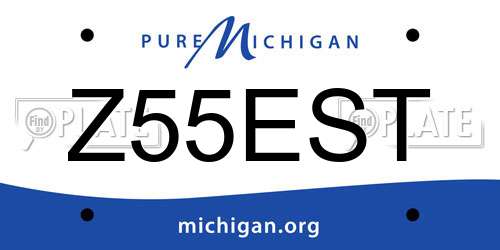 Z55EST Michigan License Plate