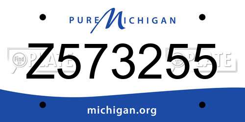 Z573255 Michigan License Plate