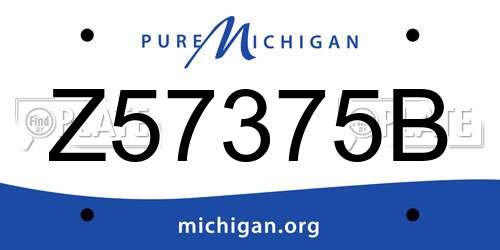 Z57375B Michigan License Plate