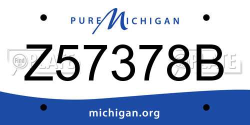 Z57378B Michigan License Plate