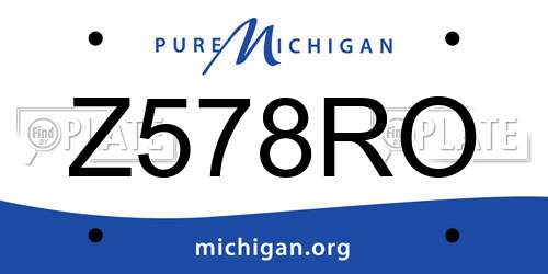 Z578RO Michigan License Plate