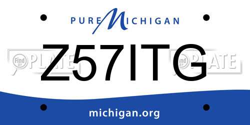 Z57ITG Michigan License Plate