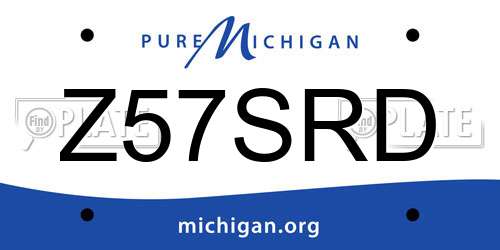 Z57SRD Michigan License Plate