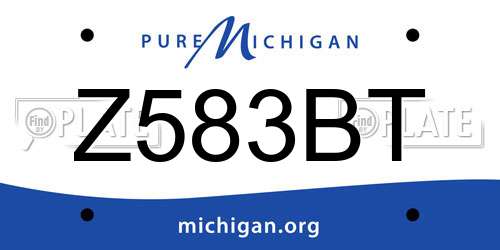 Z583BT Michigan License Plate