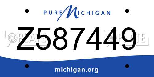 Z587449 Michigan License Plate