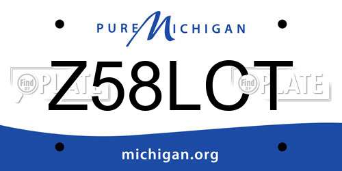 Z58LCT Michigan License Plate