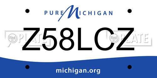 Z58LCZ Michigan License Plate