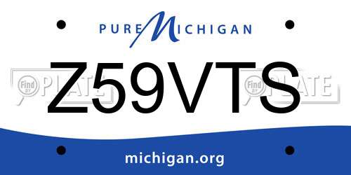 Z59VTS Michigan License Plate