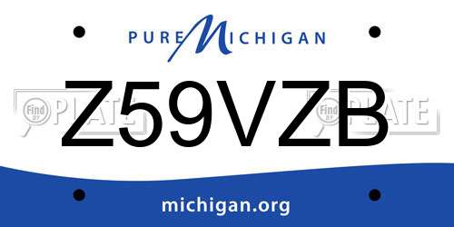 Z59VZB Michigan License Plate