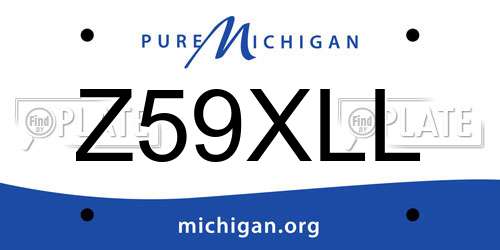 Z59XLL Michigan License Plate