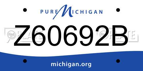 Z60692B Michigan License Plate