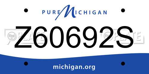 Z60692S Michigan License Plate