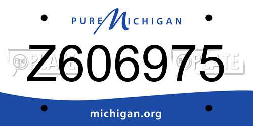 Z606975 Michigan License Plate