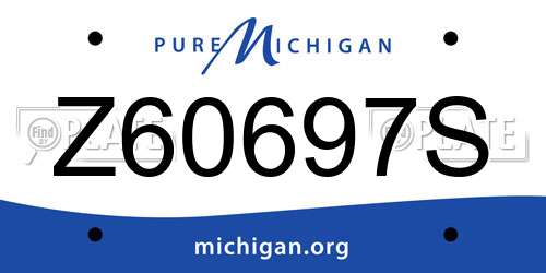Z60697S Michigan License Plate
