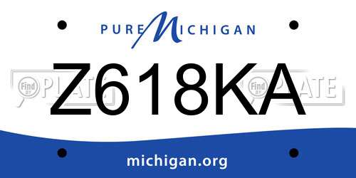 Z618KA Michigan License Plate