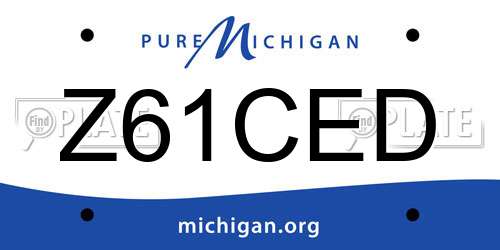 Z61CED Michigan License Plate