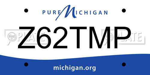 Z62TMP Michigan License Plate