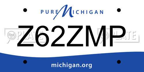 Z62ZMP Michigan License Plate