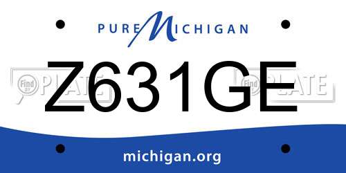 Z631GE Michigan License Plate