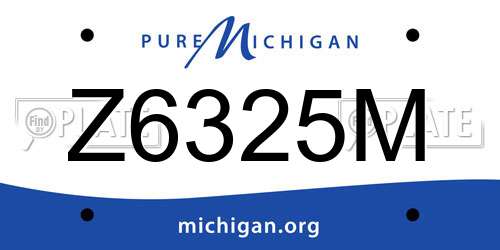 Z6325M Michigan License Plate
