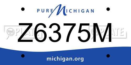 Z6375M Michigan License Plate