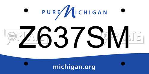 Z637SM Michigan License Plate