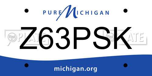 Z63PSK Michigan License Plate