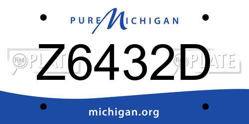Z6432D Michigan License Plate