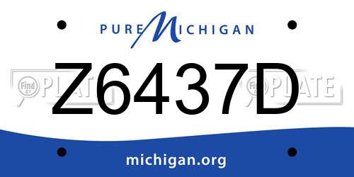 Z6437D Michigan License Plate