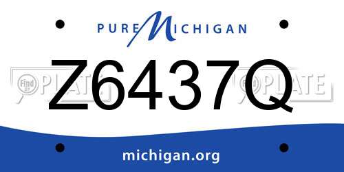 Z6437Q Michigan License Plate