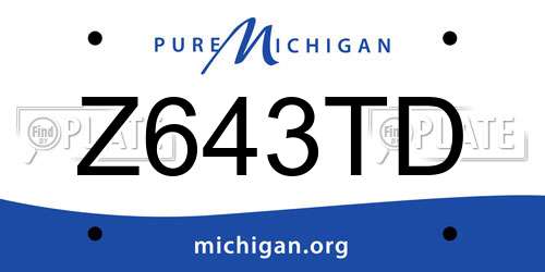 Z643TD Michigan License Plate
