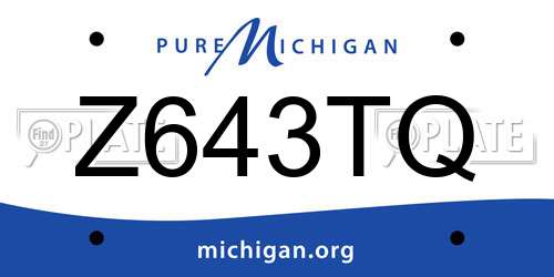 Z643TQ Michigan License Plate