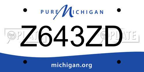 Z643ZD Michigan License Plate