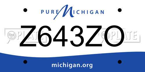 Z643ZO Michigan License Plate