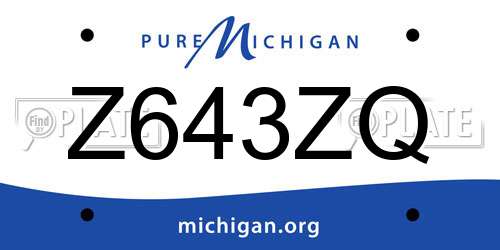 Z643ZQ Michigan License Plate