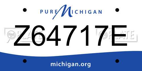 Z64717E Michigan License Plate