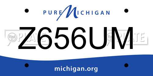 Z656UM Michigan License Plate