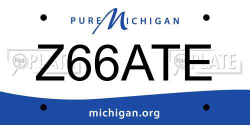 Z66ATE Michigan License Plate