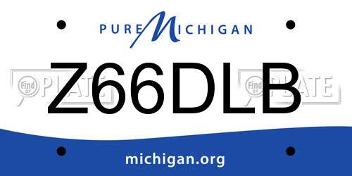Z66DLB Michigan License Plate