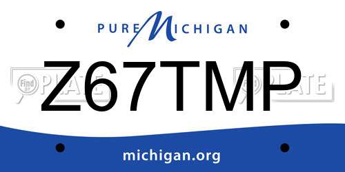 Z67TMP Michigan License Plate