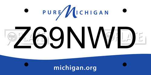 Z69NWD Michigan License Plate
