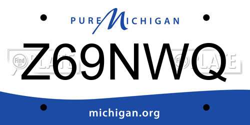 Z69NWQ Michigan License Plate