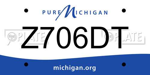 Z706DT Michigan License Plate