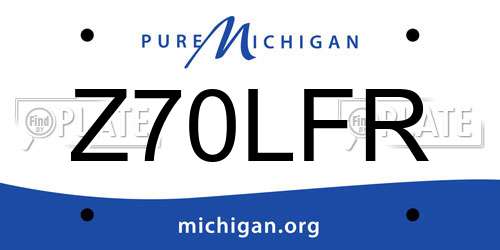 Z70LFR Michigan License Plate
