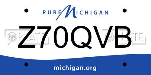 Z70QVB Michigan License Plate