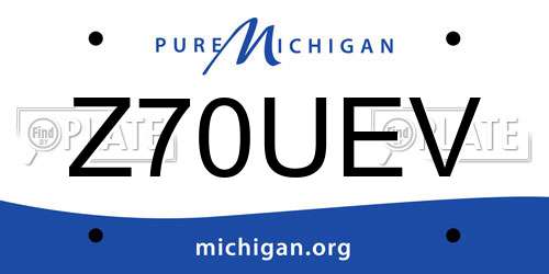 Z70UEV Michigan License Plate