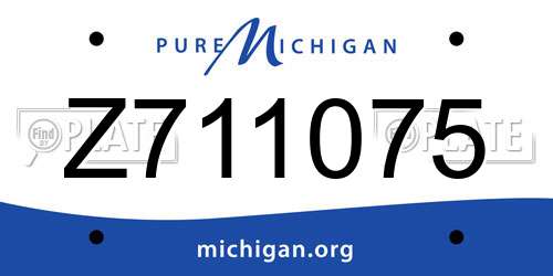 Z711075 Michigan License Plate