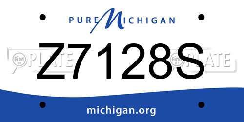 Z7128S Michigan License Plate
