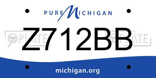Z712BB Michigan License Plate